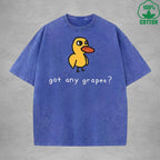 Got Any Grapes American Retro 230G Washed T-Shirt Available in Multiple Colors Fashionable Pure Cotton Short Sleeve