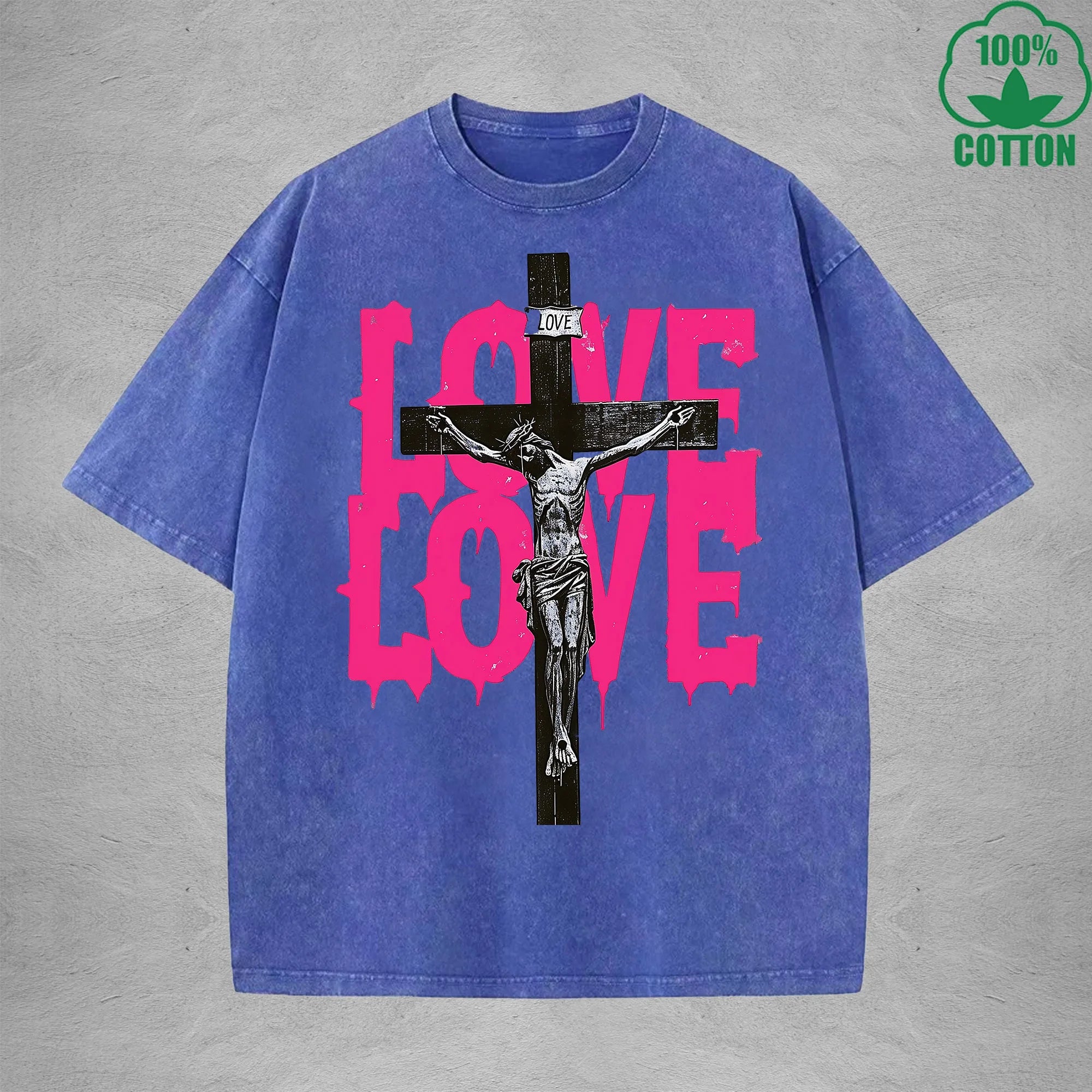 Love American Retro 230G Washed T-Shirt Available in Multiple Colors Fashionable Pure Cotton Short Sleeve