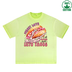 Not today God of Love Printed Dirty Wash T-Shirt 230G Multicolor Loose Trendy Fashionable 100%Cotton Short Sleeve Top