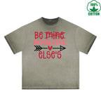 Be Mine Someone Else Printed Dirty Wash T-Shirt 230G Multicolor Loose Trendy Fashionable 100%Cotton Short Sleeve Top