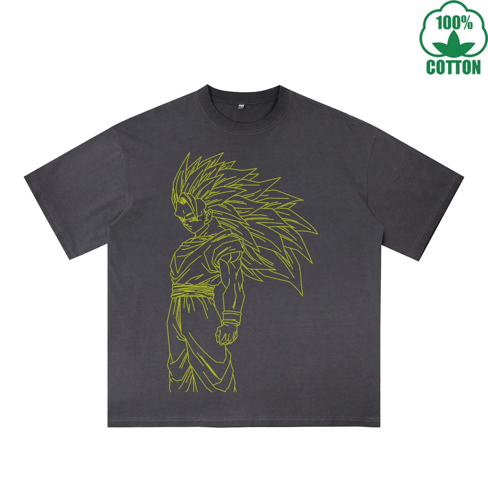 Golden Figure Pattern Multicolor 230G Dirty Wash Loose T-Shirt Comfortable Pure Cotton Breathable Short Sleeve Couple Style