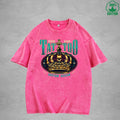 Crown of Power Interest Printed Washed T-Shirt 230G Multicolor Loose Trendy Fashionable Cotton Short Sleeve Top