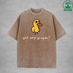 Got Any Grapes American Retro 230G Washed T-Shirt Available in Multiple Colors Fashionable Pure Cotton Short Sleeve