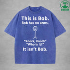 Funny ConversationInterest Printed Washed T-Shirt 230G Loose Trendy Fashionable 100%Cotton Short Sleeve Top