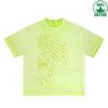 Golden Figure Pattern Multicolor 230G Dirty Wash Loose T-Shirt Comfortable Pure Cotton Breathable Short Sleeve Couple Style