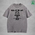 MOOD OF THE DAY CALM Interest Printed Washed T-Shirt 230G Multicolor Loose Trendy Fashionable Cotton Short Sleeve Top