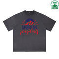 American Presidents Printed Dirty Wash T-Shirt 230G Multicolor Loose Trendy Fashionable 100%Cotton Short Sleeve Top