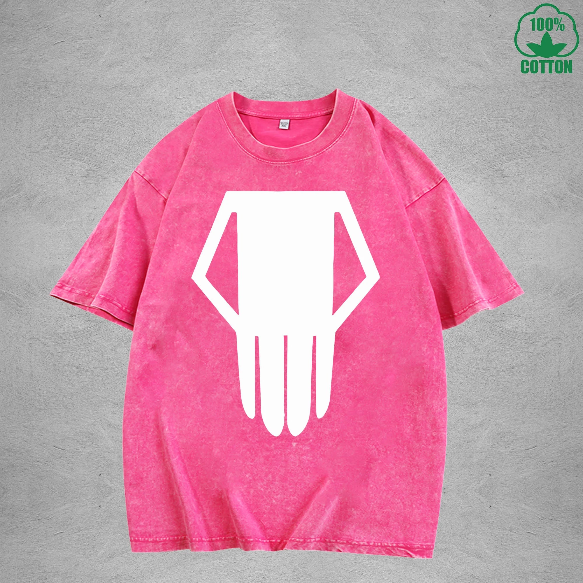 MinimalistInterest Printed Washed T-Shirt 230G Loose Trendy Fashionable 100%Cotton Short Sleeve Top