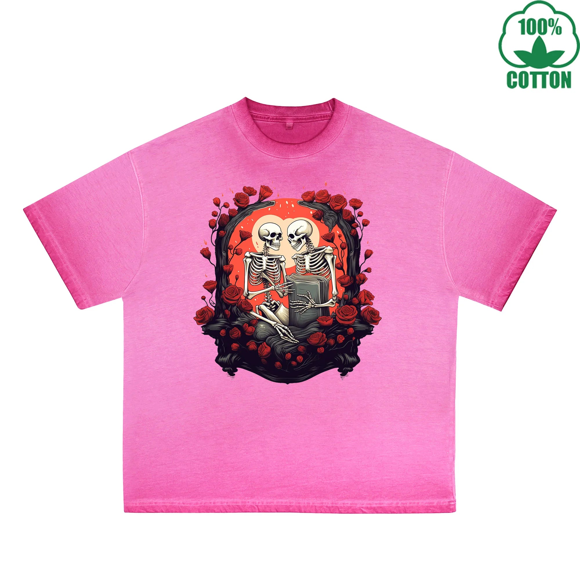 Long Lasting Love Printed Dirty Wash T-Shirt 230G Multicolor Loose Trendy Fashionable 100%Cotton Short Sleeve Top