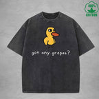 Got Any Grapes American Retro 230G Washed T-Shirt Available in Multiple Colors Fashionable Pure Cotton Short Sleeve