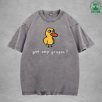 Got Any Grapes American Retro 230G Washed T-Shirt Available in Multiple Colors Fashionable Pure Cotton Short Sleeve