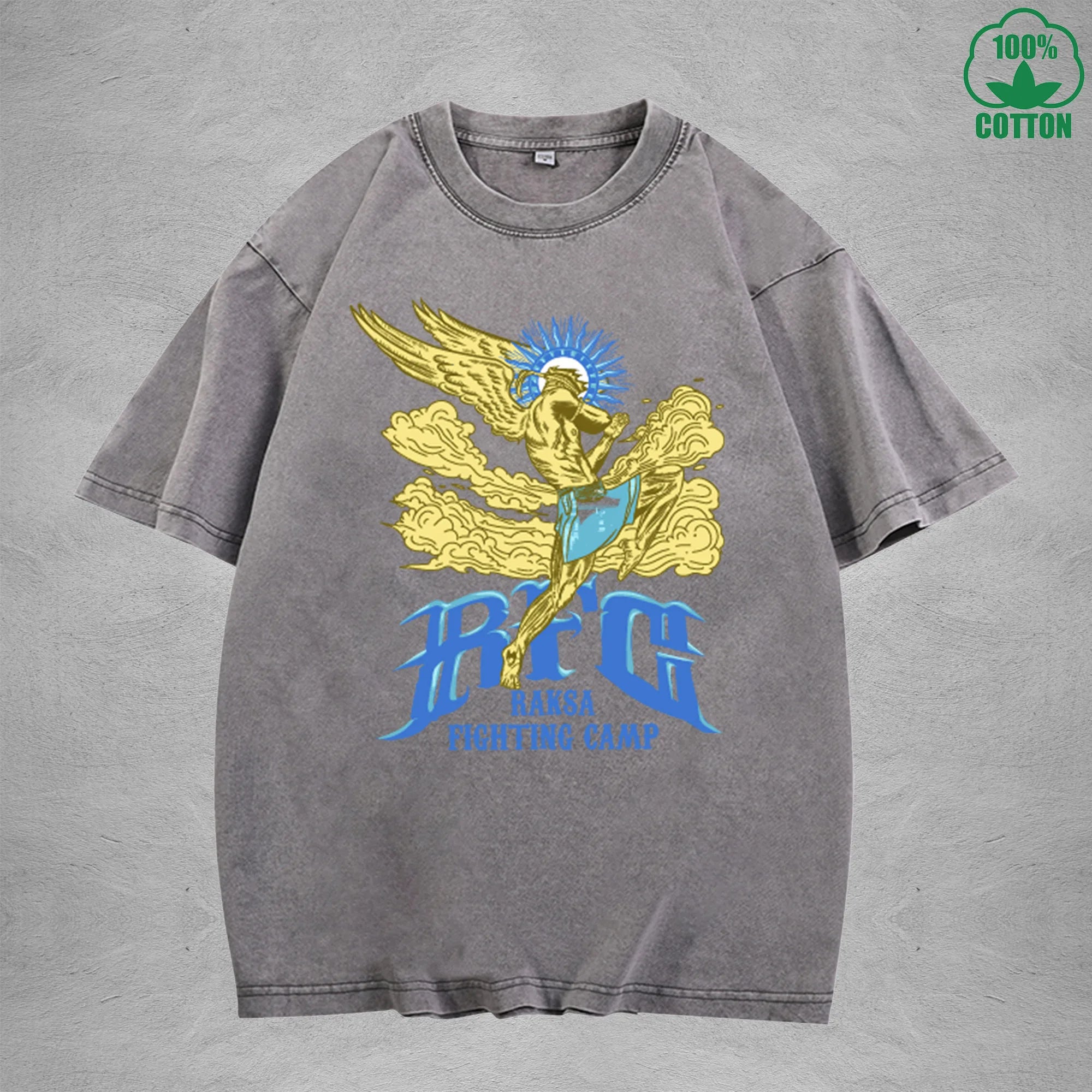 Deity American Retro 230G Washed T-Shirt Available in Multiple Colors Fashionable Pure Cotton Short Sleeve