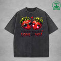 Love With YouInterest Printed Washed T-Shirt 230G Loose Trendy Fashionable 100%Cotton Short Sleeve Top