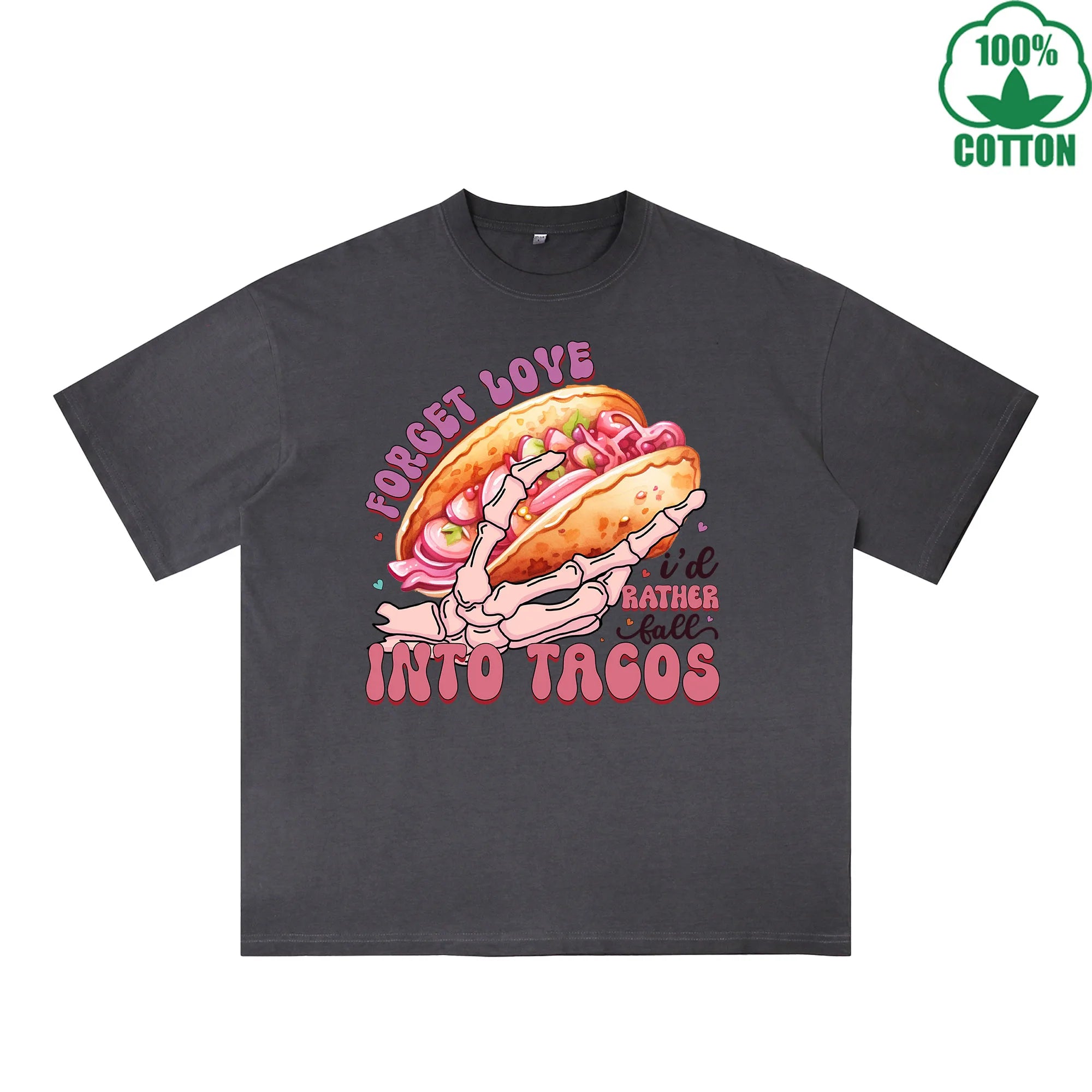Not today God of Love Printed Dirty Wash T-Shirt 230G Multicolor Loose Trendy Fashionable 100%Cotton Short Sleeve Top