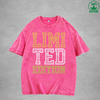 Limi Ted Edition Interest Printed Washed T-Shirt 230G Multicolor Loose Trendy Fashionable Cotton Short Sleeve Top