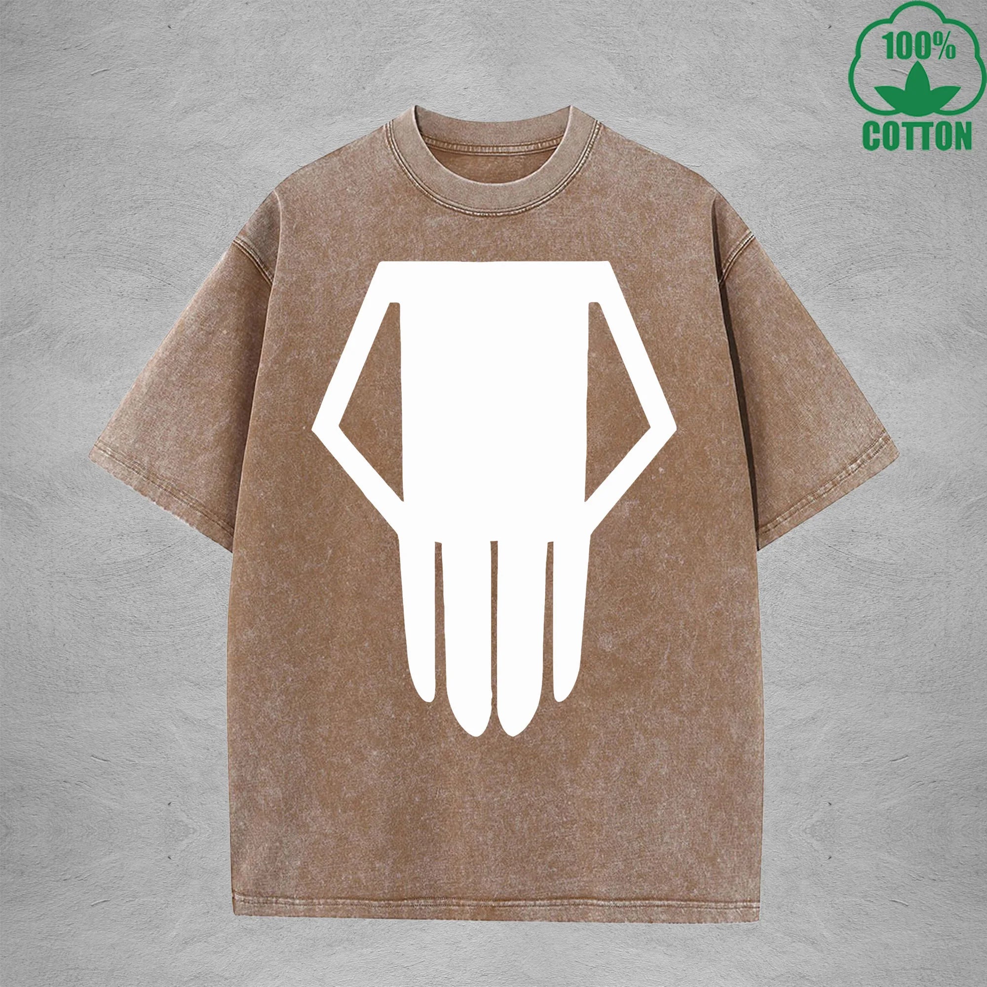 MinimalistInterest Printed Washed T-Shirt 230G Loose Trendy Fashionable 100%Cotton Short Sleeve Top