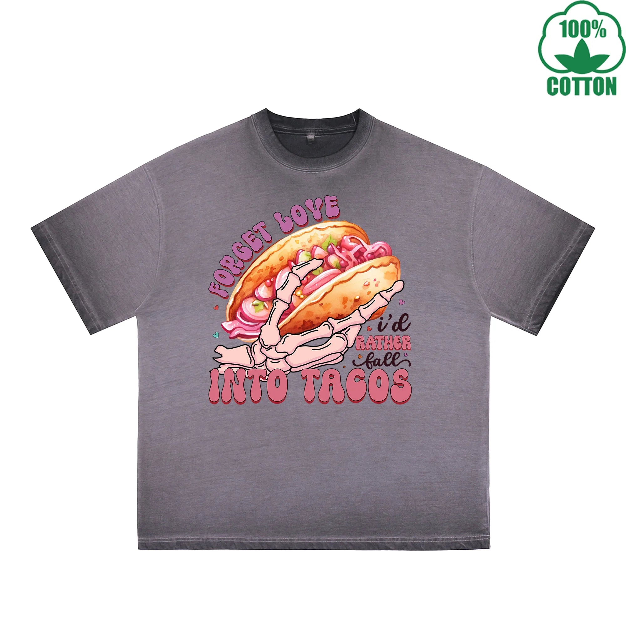 Not today God of Love Printed Dirty Wash T-Shirt 230G Multicolor Loose Trendy Fashionable 100%Cotton Short Sleeve Top