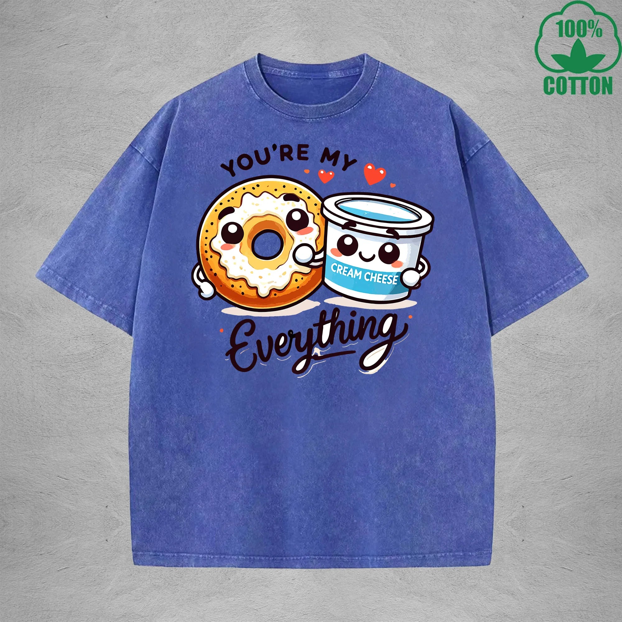 Youre My EverythingInterest Printed Washed T-Shirt 230G Loose Trendy Fashionable 100%Cotton Short Sleeve Top