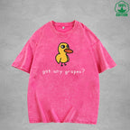 Got Any Grapes American Retro 230G Washed T-Shirt Available in Multiple Colors Fashionable Pure Cotton Short Sleeve