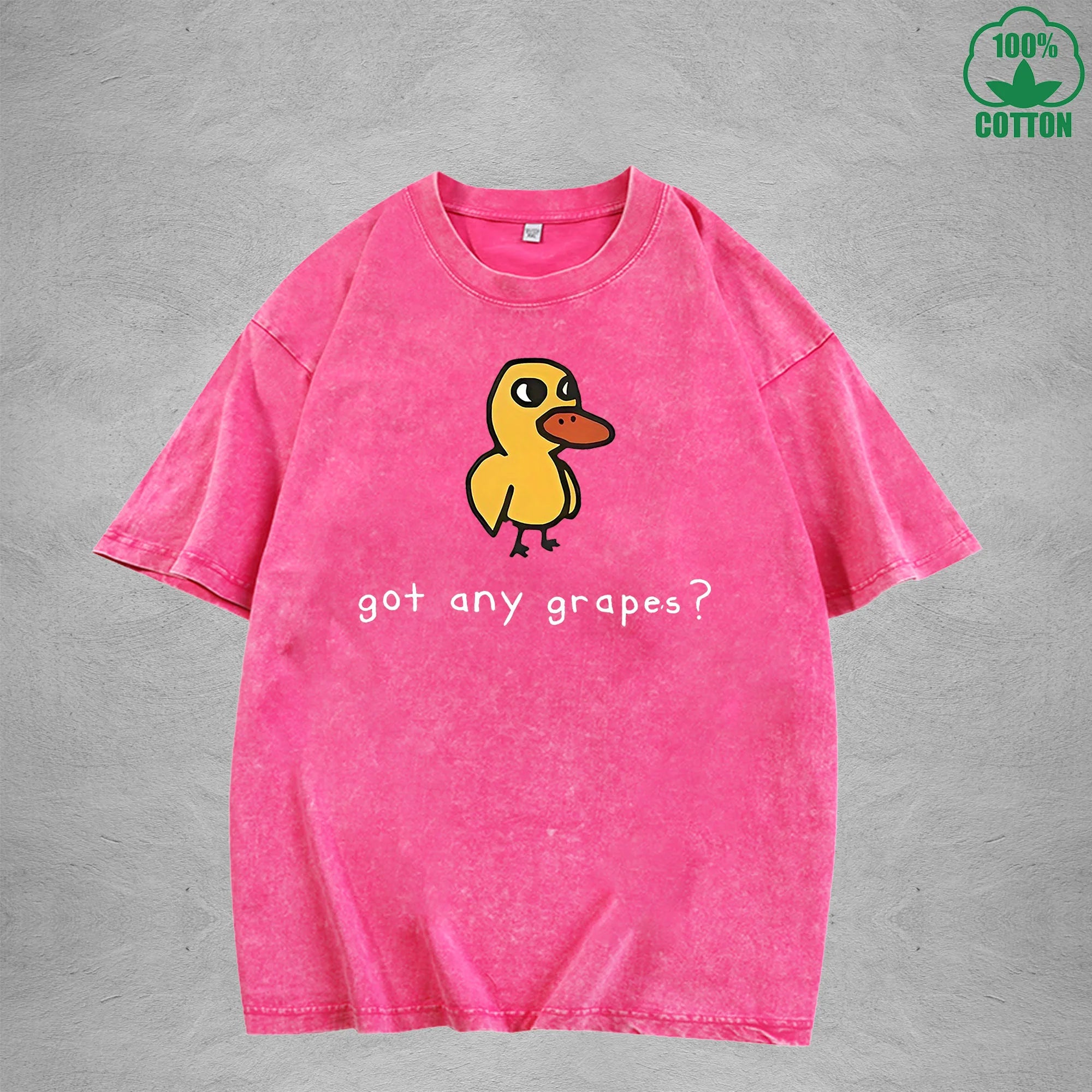 Got Any Grapes American Retro 230G Washed T-Shirt Available in Multiple Colors Fashionable Pure Cotton Short Sleeve