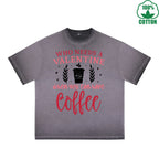 Valentine Printed Dirty Wash T-Shirt 230G Multicolor Loose Trendy Fashionable 100%Cotton Short Sleeve Top