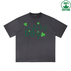 Fatey Boy Printed Dirty Wash T-Shirt 230G Multicolor Loose Trendy Fashionable 100%Cotton Short Sleeve Top