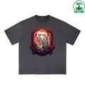 Long Lasting Love Printed Dirty Wash T-Shirt 230G Multicolor Loose Trendy Fashionable 100%Cotton Short Sleeve Top