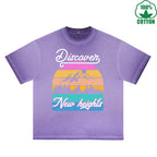 Neu Heigts Printed Dirty WashT-Shirt 230G Multicolor Loose Trendy Fashionable 100%Cotton Short Sleeve Top