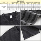 PredatorInterest Printed Washed T-Shirt 230G Multicolor Loose Trendy Fashionable 100%Cotton Short Sleeve Top