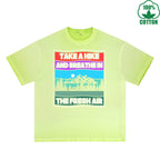 Take A Hike Printed Dirty WashT-Shirt 230G Multicolor Loose Trendy Fashionable 100%Cotton Short Sleeve Top