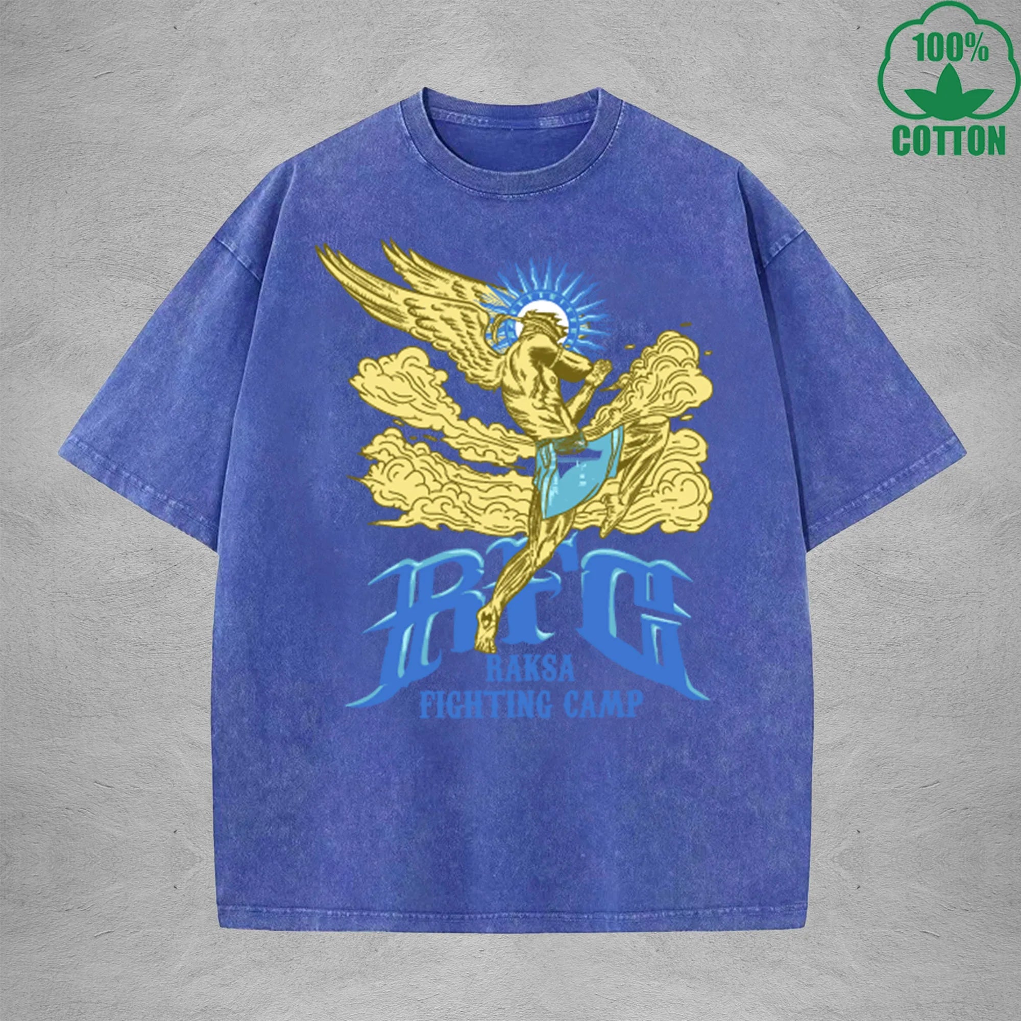 Deity American Retro 230G Washed T-Shirt Available in Multiple Colors Fashionable Pure Cotton Short Sleeve