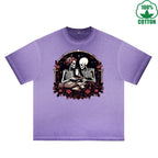 Love Printed Dirty Wash T-Shirt 230G Multicolor Loose Trendy Fashionable 100%Cotton Short Sleeve Top