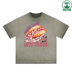 Not today God of Love Printed Dirty Wash T-Shirt 230G Multicolor Loose Trendy Fashionable 100%Cotton Short Sleeve Top