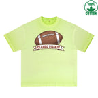 CLASSIC PIGSKIN Printed Dirty Wash T-Shirt 230G Multicolor Loose Trendy Fashionable 100%Cotton Short Sleeve Top