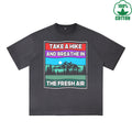 Take A Hike Printed Dirty WashT-Shirt 230G Multicolor Loose Trendy Fashionable 100%Cotton Short Sleeve Top